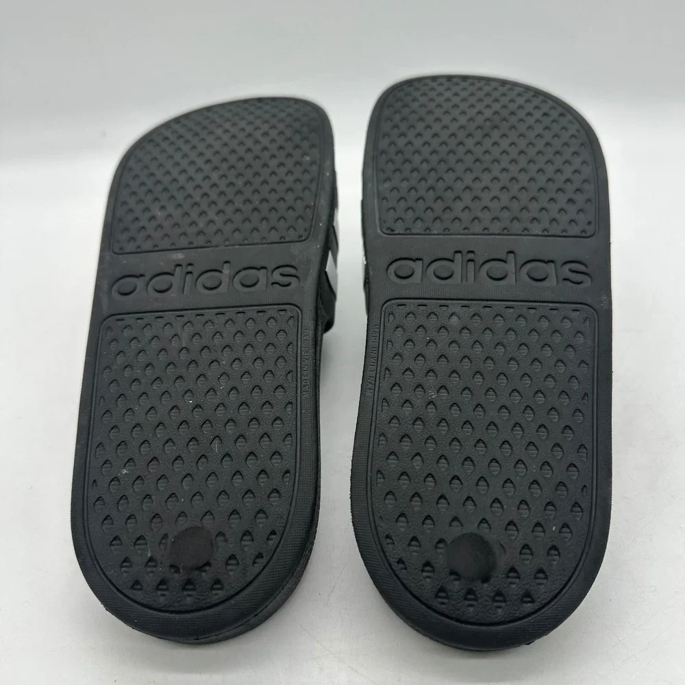Adidas 03220UW002 Men 8 Women 9 Black White 3-Stripes Adilette Shower Slides